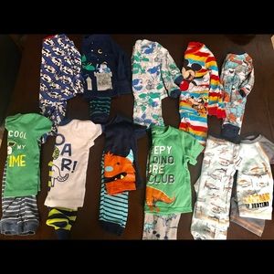 Bundle of boys pajamas 12m-18m